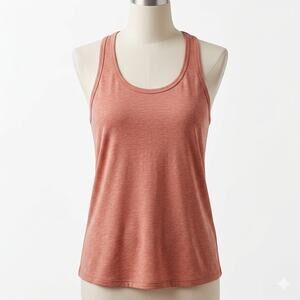 Anvil Orange Heather Racerback Tank Top Small S High Low Lightweight Athleisure